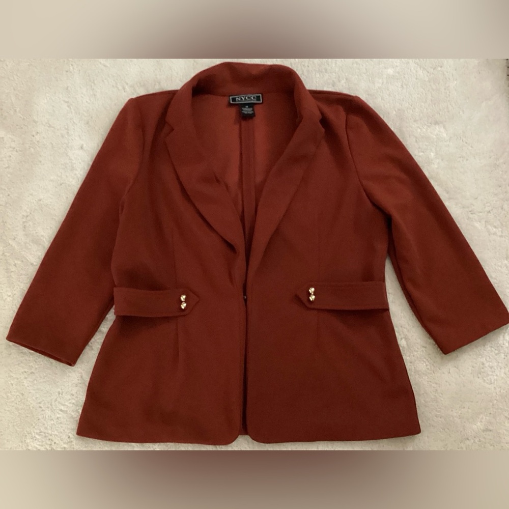 New York Clothing Co. Ladies Jacket/Blazer Size M Career Wear/Office Amber Rust